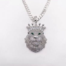 DIJE LEON CON CORONA REY - PLATA .925