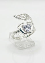 ANILLO HUELLAS DE BEBÉ CON ALA - PLATA .925