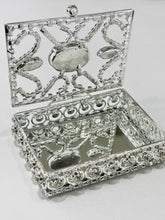 COFRE CAJA PARA ARRAS PIEDRA CENTRAL GRANDE - PLATEADO