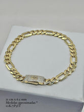 PULSO FIGARO CART 3x1 - Broche piedra - 21 cm x 6.5 mm - ORO 10K
