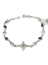 PULSERA NUDO DE BRUJA - BLANCO Y NEGRO - PLATA .925