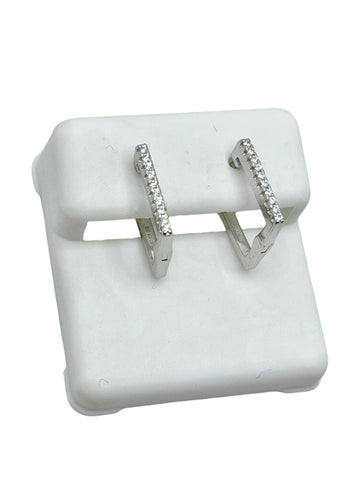 ARRACADA CUADRADA LÍNEA ZIRCONIA - PLATA .925