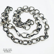 CADENA PAVONADA ESLABÓN OVAL 9mm - PLATA .925