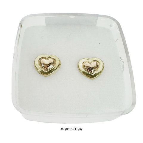 BROQUEL CORAZÓN GRANDE BI COLOR - ORO 10K