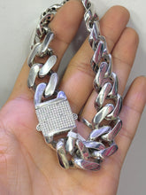 PULSO BARBADO CUBANO LIGERO - 21.5 cm x 1.6 cm - PLATA .925