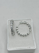 ARRACADA GRANDE VIÑETAS ZIRCONIA - BROCHE CLICK - PLATA .925