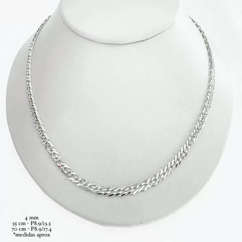 CADENA DOBLE ROMBO 4 mm - PLATA .925