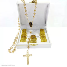 JUEGO DE ARRAS CHAPA DE ORO MEDIANAS - VIRGEN GPE