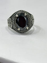 ANILLO PIEDRA NEGRA DISEÑO VINTAGE - PLATA .925