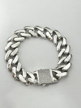 PULSO BARBADO CUBANO LIGERO - 21.5 cm x 1.6 cm - PLATA .925