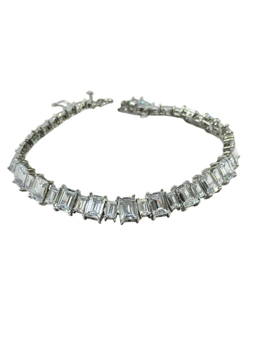 PULSERA ZIRCONIA RECTÁNGULO CHICO Y GRANDE - PLATA .925