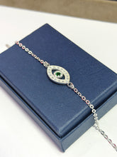 PULSERA OJO ZIRCONIAS - PLATA .925 - VERDE