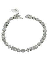 PULSERA FIGURAS GEOMÉTRICAS ZIRCONIA BLANCA - PLATA .925