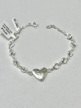 PULSERA CORAZÓN INFLADO 3D - PLATA .925
