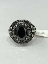 ANILLO PIEDRA NEGRA DISEÑO ESCORPIÓN - PLATA .925