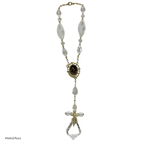 MISTERIO CRISTAL ARROZ MATE C/ VIRGEN Y CRISTO EN GOTA CRISTAL