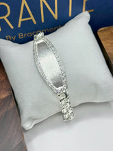 ESCLAVA TEJIDO CHINO CON PLACA GRECAS - 20 CM x 8 MM - PLATA .925
