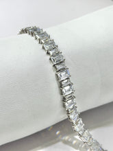 PULSERA ZIRCONIA RECTÁNGULO CHICO Y GRANDE - PLATA .925