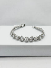 PULSERA GOTAS CON RECTÁNGULO ZIRCONIAS - PLATA .925