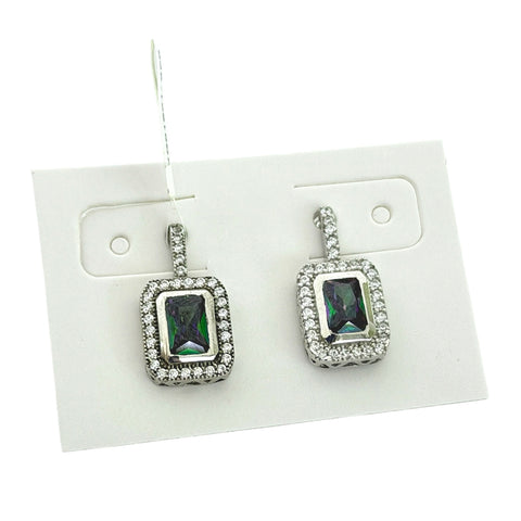 ARETE RECTÁNGULO TORNASOL OSCURO - PLATA .925