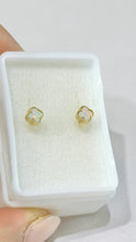 ARETE TREBOL ÓPALO TORNASOL - 5 mm - ORO 10K