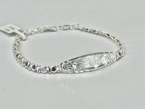 PULSERA PLACA SAN JUDAS TADEO - PIEDRA COLORES - PLATA .925