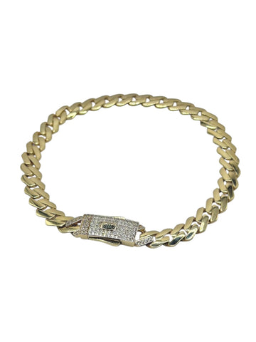 PULSO BARBADO EDGE - Broche piedra - 21 cm x 6.5 mm - ORO 10K