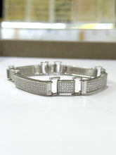 PULSO BARRAS ZIRCONIAS ITALY 21.5 CM - PLATA .925