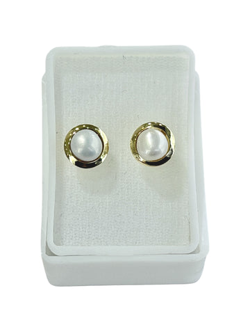 ARETE PERLA CON BASE CHICO - ORO 10K