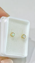 ARETE TREBOL ÓPALO TORNASOL - 5 mm - ORO 10K
