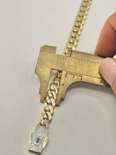 PULSO BARBADO CUBANO - Broche piedra - 21 cm x 6.5 mm - ORO 10K