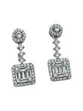 ARETE CUADRO 1 BAGUETTES  - PLATA .925