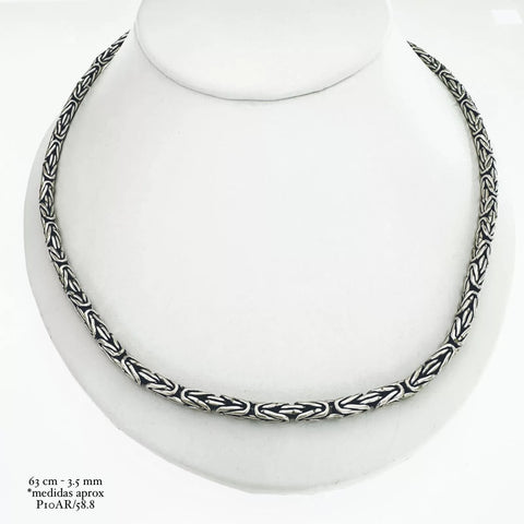 CADENA PAVONADA BALI BIZANTINX - 3 mm - PLATA .925