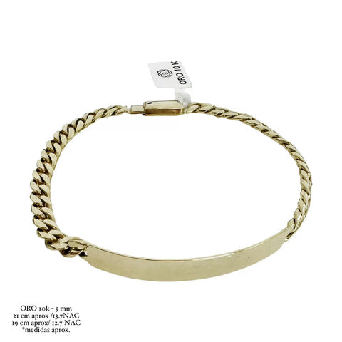 ESCLAVA BARBADA H. MANO 5MM - ORO 10K