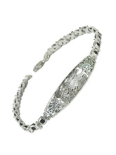 PULSERA PLACA ARCANGEL MIGUEL - PIEDRA NEGRA - PLATA .925