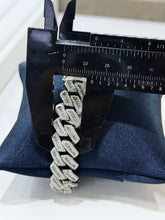 PULSO BARBADO EDGE BAGUETE ZIRCONIA - 21 CM x 1.4 CM PLATA .925