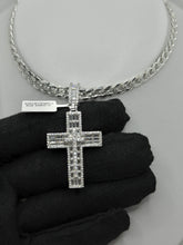 DIJE CRUZ CON PIEDRA ZIRCONIA BAGUETTE CENTRO CRUZ MINI  - PLATA .925