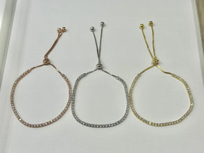 PULSERA TENNIS AJUSTABLE - PLATA .925