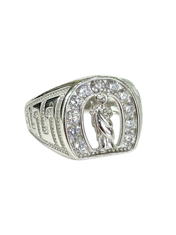 ANILLO HERRADURA CON SAN JUDAS TADEO - PLATA .925