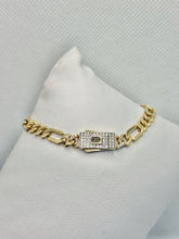 PULSO FIGARO CART 3x1 - Broche piedra - 16 cm x 5 mm - ORO 10K