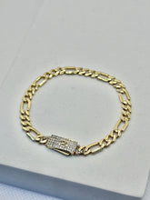 PULSO FIGARO CART 3x1 - Broche piedra - 16 cm x 5 mm - ORO 10K