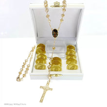 JUEGO DE ARRAS CHAPA DE ORO GRANDES - VIRGEN GPE.