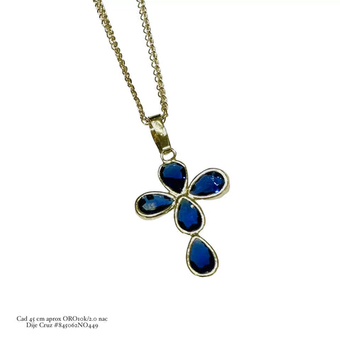 GARGANTILLA CON CRUZ GOTITAS - AZUL