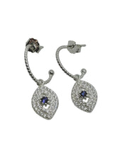 ARETE MEDIA ARRACADA CON OJO COLGANTE - PLATA .925