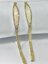 ESCLAVA PETATILLO PLACA BISELADA - 18 cm x 6 mm - Oro Rosa - ORO 10K