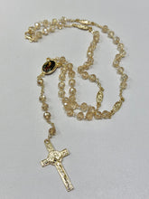 ROSARIO CRISTAL GOLDEN CON VIRGEN GUADALUPE ENCAPSULADO