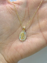 CADENA CON MEDALLA VIRGEN DE GUADALUPE - OVALADA FLORENTINO - ORO 10K
