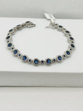PULSERA CIRCULOS ZIRCONIA AZUL CHICO Y GRANDE - PLATA .925