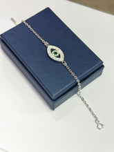 PULSERA OJO ZIRCONIAS - PLATA .925 - VERDE