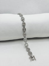 PULSERA CUADROS BAGUETTES ZIRCONIA - PLATA .925